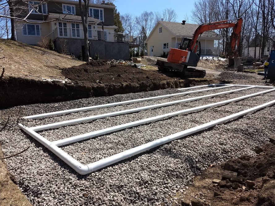 Shallow drainfield in progress