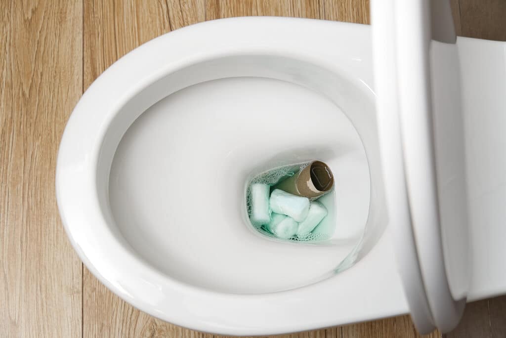 Foreign objects clogging toilet