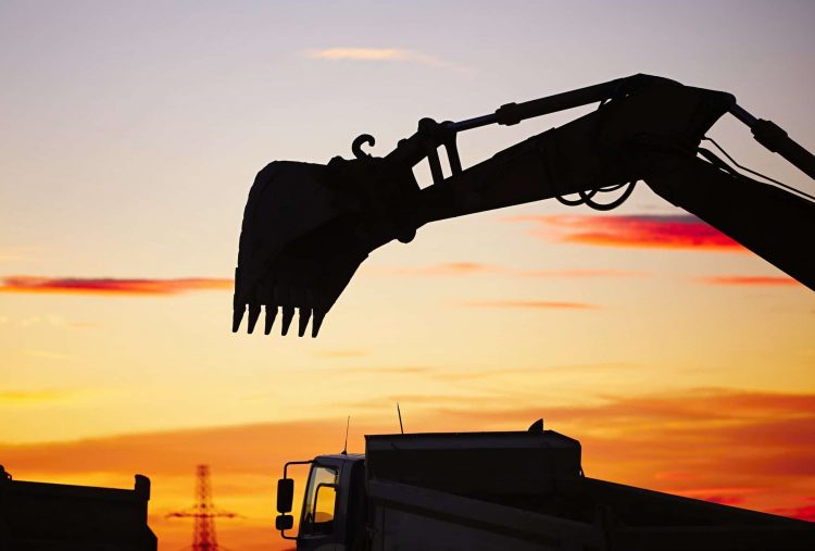 Building site at sunset